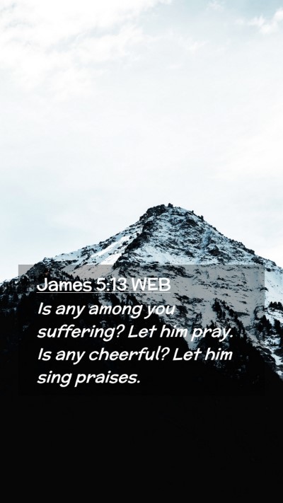 Picture 02 - James 5:13 WEB Mobile Phone Wallpaper - Is any among you suffering? Let him pray. Is any - Mobile Bible Verse Wallpaper