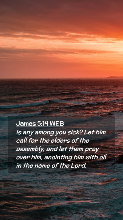 Picture 02 - James 5:14 WEB Mobile Phone Wallpaper - Is any among you sick? Let him call for the - Mobile Bible Verse Wallpaper