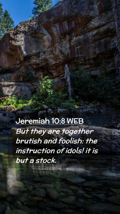 Picture 02 - Jeremiah 10:8 WEB Mobile Phone Wallpaper - But they are together brutish and foolish: the - Mobile Bible Verse Wallpaper
