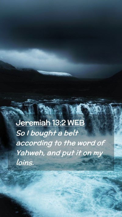 Picture 02 - Jeremiah 13:2 WEB Mobile Phone Wallpaper - So I bought a belt according to the word of - Mobile Bible Verse Wallpaper