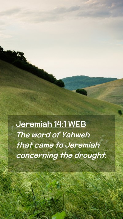 Picture 02 - Jeremiah 14:1 WEB Mobile Phone Wallpaper - The word of Yahweh that came to Jeremiah - Mobile Bible Verse Wallpaper