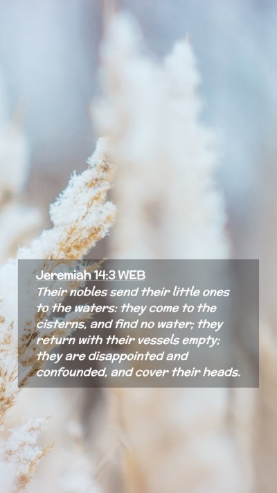 Picture 02 - Jeremiah 14:3 WEB Mobile Phone Wallpaper - Their nobles send their little ones to the - Mobile Bible Verse Wallpaper