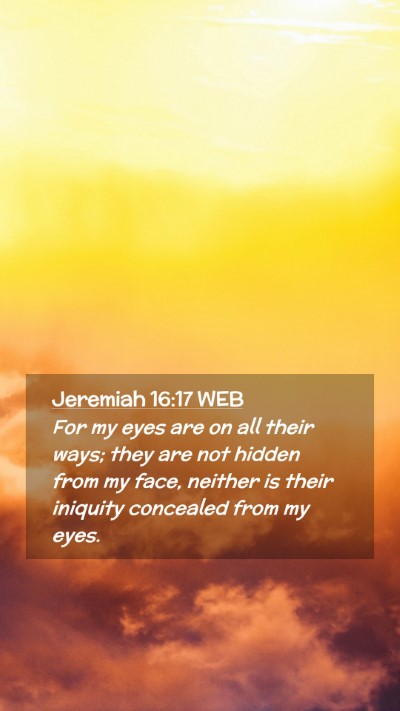 Picture 02 - Jeremiah 16:17 WEB Mobile Phone Wallpaper - For my eyes are on all their ways; they are not - Mobile Bible Verse Wallpaper