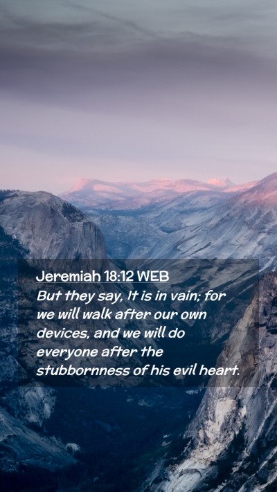 Picture 02 - Jeremiah 18:12 WEB Mobile Phone Wallpaper - But they say, It is in vain; for we will walk - Mobile Bible Verse Wallpaper