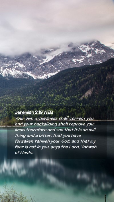 Picture 02 - Jeremiah 2:19 WEB Mobile Phone Wallpaper - Your own wickedness shall correct you, and your - Mobile Bible Verse Wallpaper