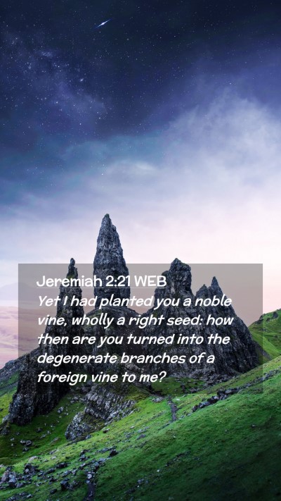 Picture 02 - Jeremiah 2:21 WEB Mobile Phone Wallpaper - Yet I had planted you a noble vine, wholly a - Mobile Bible Verse Wallpaper