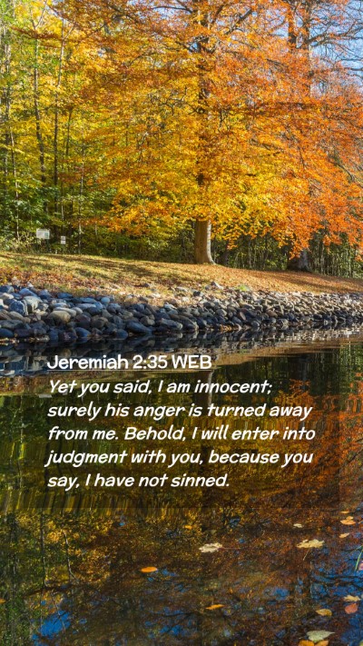 Picture 02 - Jeremiah 2:35 WEB Mobile Phone Wallpaper - Yet you said, I am innocent; surely his anger is - Mobile Bible Verse Wallpaper