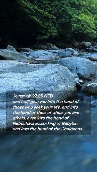 Picture 02 - Jeremiah 22:25 WEB Mobile Phone Wallpaper - and I will give you into the hand of those who - Mobile Bible Verse Wallpaper