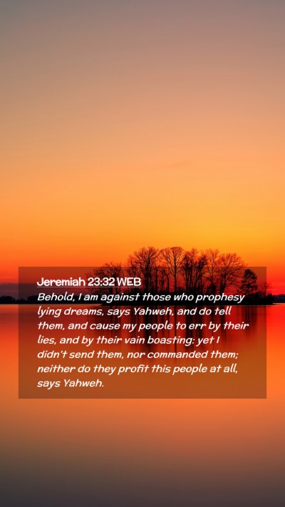 Picture 02 - Jeremiah 23:32 WEB Mobile Phone Wallpaper - Behold, I am against those who prophesy lying - Mobile Bible Verse Wallpaper