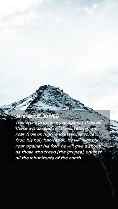 Picture 02 - Jeremiah 25:30 WEB Mobile Phone Wallpaper - Therefore prophesy you against them all these - Mobile Bible Verse Wallpaper