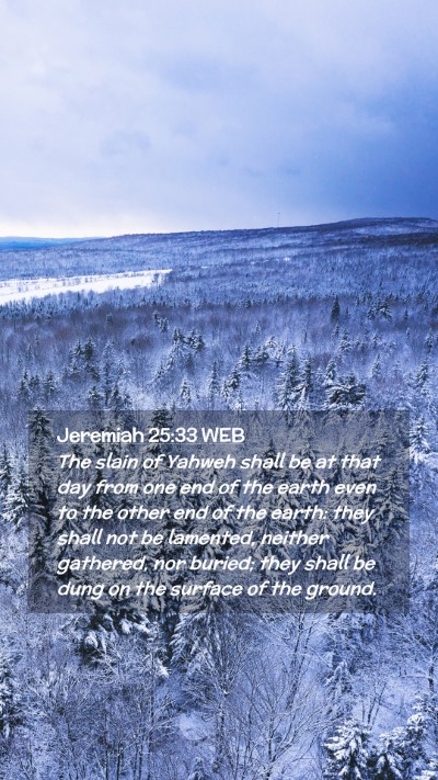 Picture 02 - Jeremiah 25:33 WEB Mobile Phone Wallpaper - The slain of Yahweh shall be at that day from one - Mobile Bible Verse Wallpaper