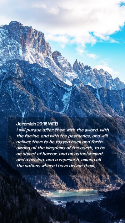 Picture 02 - Jeremiah 29:18 WEB Mobile Phone Wallpaper - I will pursue after them with the sword, with the - Mobile Bible Verse Wallpaper