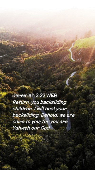 Picture 02 - Jeremiah 3:22 WEB Mobile Phone Wallpaper - Return, you backsliding children, I will heal - Mobile Bible Verse Wallpaper