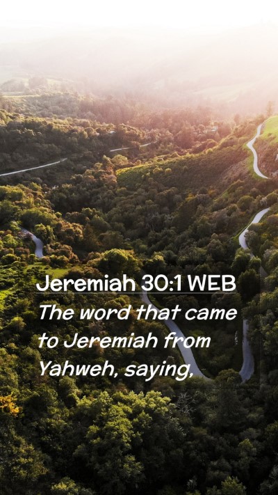 Picture 02 - Jeremiah 30:1 WEB Mobile Phone Wallpaper - The word that came to Jeremiah from Yahweh, - Mobile Bible Verse Wallpaper
