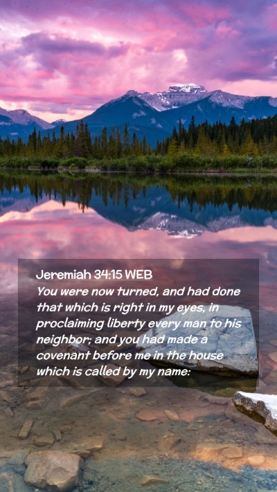 Picture 02 - Jeremiah 34:15 WEB Mobile Phone Wallpaper - You were now turned, and had done that which is - Mobile Bible Verse Wallpaper