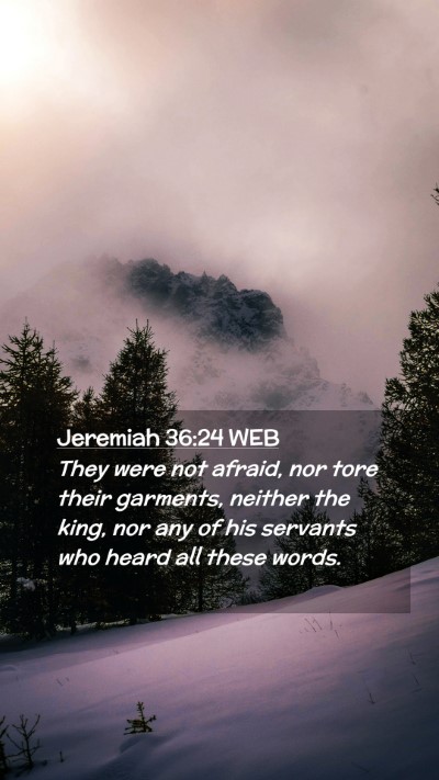 Picture 02 - Jeremiah 36:24 WEB Mobile Phone Wallpaper - They were not afraid, nor tore their garments, - Mobile Bible Verse Wallpaper