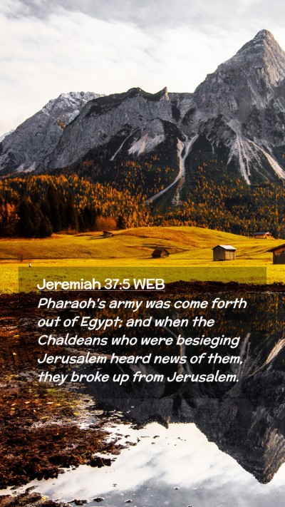 Picture 02 - Jeremiah 37:5 WEB Mobile Phone Wallpaper - Pharaoh's army was come forth out of Egypt; and - Mobile Bible Verse Wallpaper