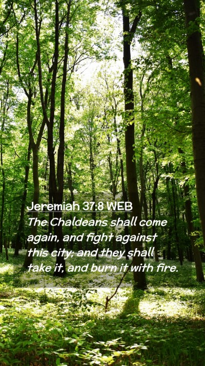 Picture 02 - Jeremiah 37:8 WEB Mobile Phone Wallpaper - The Chaldeans shall come again, and fight against - Mobile Bible Verse Wallpaper