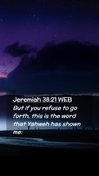 Picture 02 - Jeremiah 38:21 WEB Mobile Phone Wallpaper - But if you refuse to go forth, this is the word - Mobile Bible Verse Wallpaper