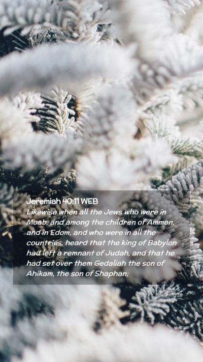 Picture 02 - Jeremiah 40:11 WEB Mobile Phone Wallpaper - Likewise when all the Jews who were in Moab, and - Mobile Bible Verse Wallpaper