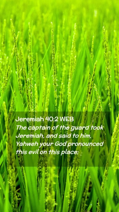 Picture 02 - Jeremiah 40:2 WEB Mobile Phone Wallpaper - The captain of the guard took Jeremiah, and said - Mobile Bible Verse Wallpaper