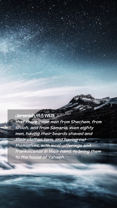 Picture 02 - Jeremiah 41:5 WEB Mobile Phone Wallpaper - that there came men from Shechem, from Shiloh, - Mobile Bible Verse Wallpaper