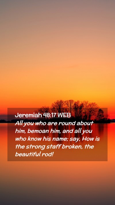 Picture 02 - Jeremiah 48:17 WEB Mobile Phone Wallpaper - All you who are round about him, bemoan him, and - Mobile Bible Verse Wallpaper