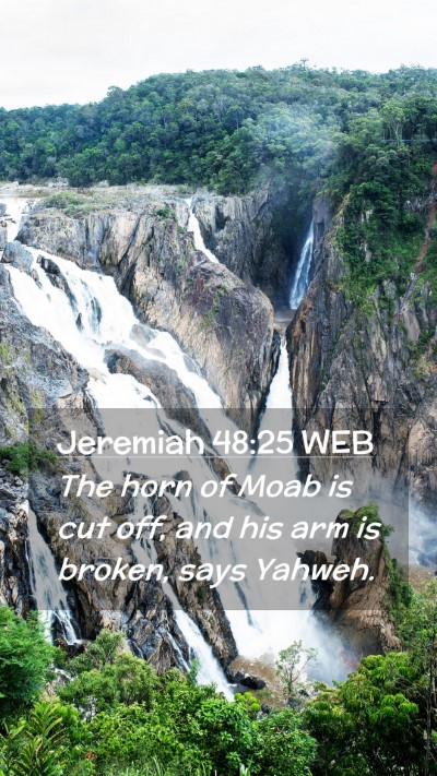 Picture 02 - Jeremiah 48:25 WEB Mobile Phone Wallpaper - The horn of Moab is cut off, and his arm is - Mobile Bible Verse Wallpaper