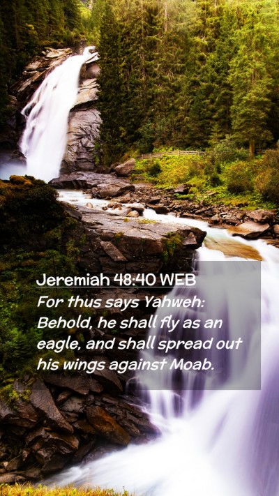Picture 02 - Jeremiah 48:40 WEB Mobile Phone Wallpaper - For thus says Yahweh: Behold, he shall fly as an - Mobile Bible Verse Wallpaper