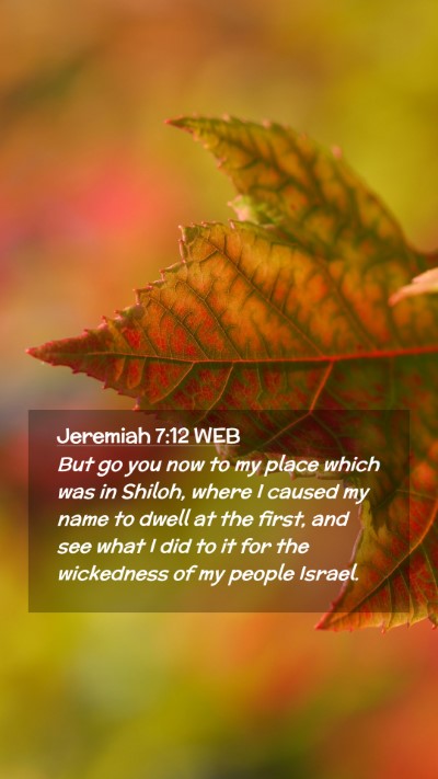 Picture 02 - Jeremiah 7:12 WEB Mobile Phone Wallpaper - But go you now to my place which was in Shiloh, - Mobile Bible Verse Wallpaper