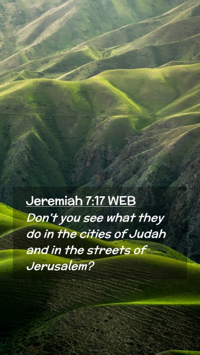 Picture 02 - Jeremiah 7:17 WEB Mobile Phone Wallpaper - Don't you see what they do in the cities of Judah - Mobile Bible Verse Wallpaper