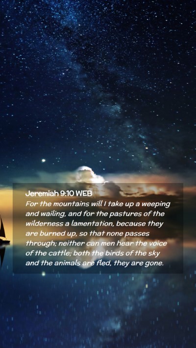 Picture 02 - Jeremiah 9:10 WEB Mobile Phone Wallpaper - For the mountains will I take up a weeping and - Mobile Bible Verse Wallpaper