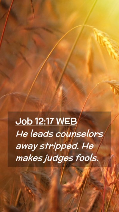 Picture 02 - Job 12:17 WEB Mobile Phone Wallpaper - He leads counselors away stripped. He makes - Mobile Bible Verse Wallpaper