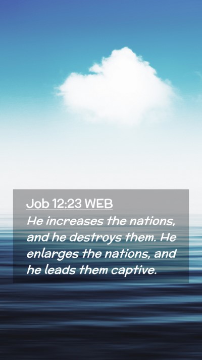 Picture 02 - Job 12:23 WEB Mobile Phone Wallpaper - He increases the nations, and he destroys them. - Mobile Bible Verse Wallpaper