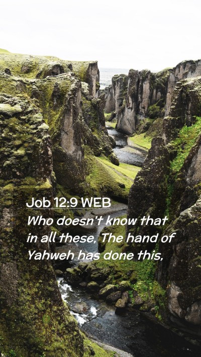 Picture 02 - Job 12:9 WEB Mobile Phone Wallpaper - Who doesn't know that in all these, The hand of - Mobile Bible Verse Wallpaper