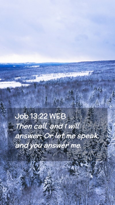 Picture 02 - Job 13:22 WEB Mobile Phone Wallpaper - Then call, and I will answer; Or let me speak, - Mobile Bible Verse Wallpaper