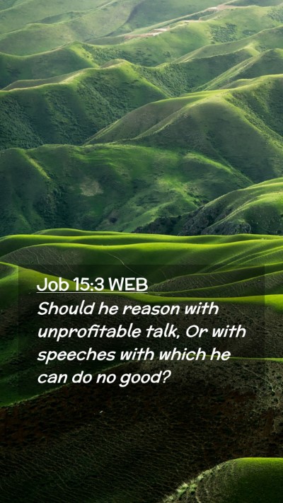 Picture 02 - Job 15:3 WEB Mobile Phone Wallpaper - Should he reason with unprofitable talk, Or with - Mobile Bible Verse Wallpaper