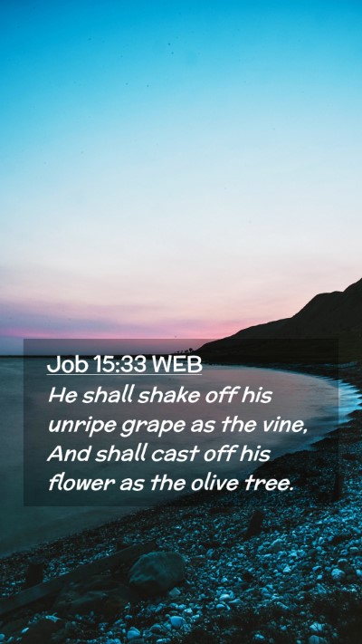 Picture 02 - Job 15:33 WEB Mobile Phone Wallpaper - He shall shake off his unripe grape as the vine, - Mobile Bible Verse Wallpaper
