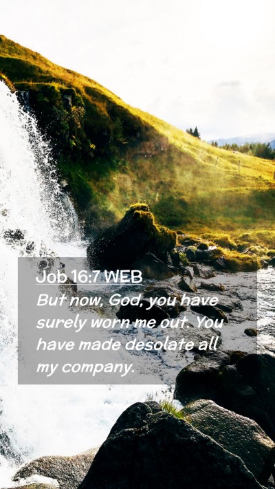 Picture 02 - Job 16:7 WEB Mobile Phone Wallpaper - But now, God, you have surely worn me out. You - Mobile Bible Verse Wallpaper