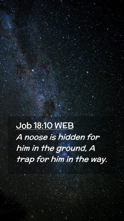 Picture 02 - Job 18:10 WEB Mobile Phone Wallpaper - A noose is hidden for him in the ground, A trap - Mobile Bible Verse Wallpaper