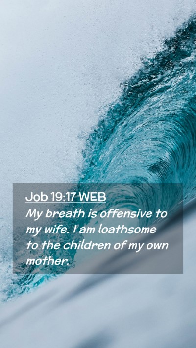Picture 02 - Job 19:17 WEB Mobile Phone Wallpaper - My breath is offensive to my wife. I am loathsome - Mobile Bible Verse Wallpaper