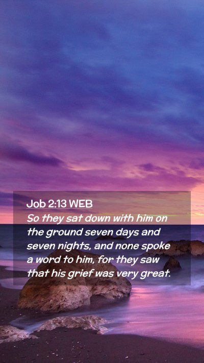 Picture 02 - Job 2:13 WEB Mobile Phone Wallpaper - So they sat down with him on the ground seven - Mobile Bible Verse Wallpaper
