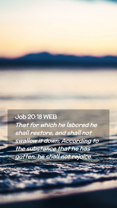 Picture 02 - Job 20:18 WEB Mobile Phone Wallpaper - That for which he labored he shall restore, and - Mobile Bible Verse Wallpaper