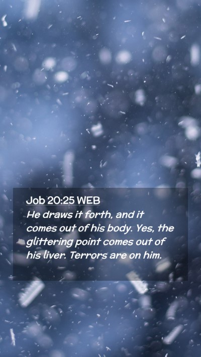 Picture 02 - Job 20:25 WEB Mobile Phone Wallpaper - He draws it forth, and it comes out of his body. - Mobile Bible Verse Wallpaper