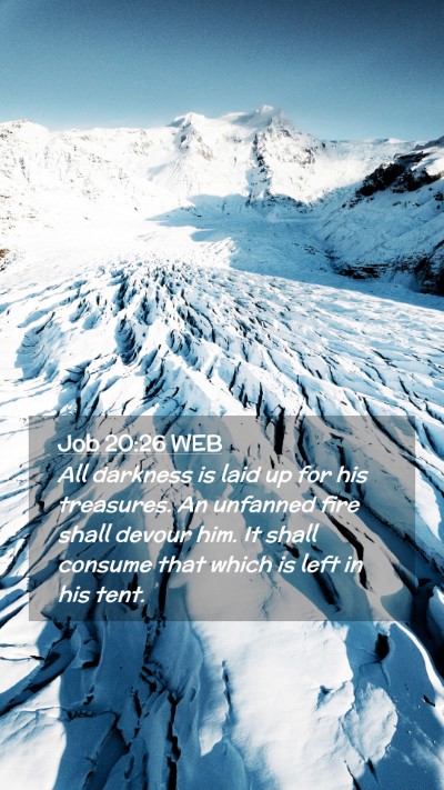 Picture 02 - Job 20:26 WEB Mobile Phone Wallpaper - All darkness is laid up for his treasures. An - Mobile Bible Verse Wallpaper