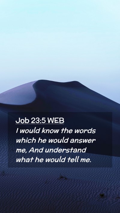 Picture 02 - Job 23:5 WEB Mobile Phone Wallpaper - I would know the words which he would answer me, - Mobile Bible Verse Wallpaper