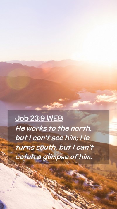 Picture 02 - Job 23:9 WEB Mobile Phone Wallpaper - He works to the north, but I can't see him; He - Mobile Bible Verse Wallpaper