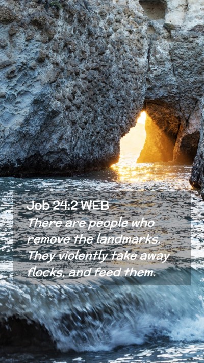 Picture 02 - Job 24:2 WEB Mobile Phone Wallpaper - There are people who remove the landmarks. They - Mobile Bible Verse Wallpaper