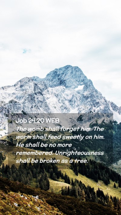 Picture 02 - Job 24:20 WEB Mobile Phone Wallpaper - The womb shall forget him. The worm shall feed - Mobile Bible Verse Wallpaper