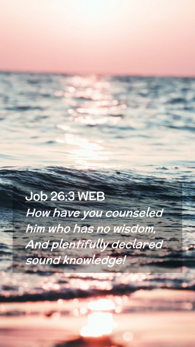 Picture 02 - Job 26:3 WEB Mobile Phone Wallpaper - How have you counseled him who has no wisdom, And - Mobile Bible Verse Wallpaper